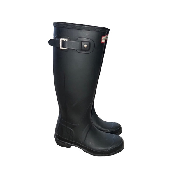 Hunter Original Black Matte Tall Rubber Rain Boots - Picture 3 of 10